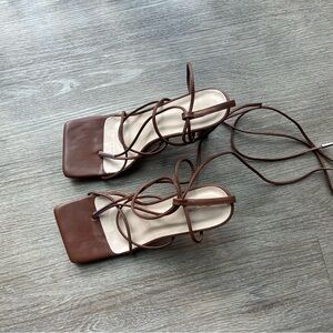 PrettyLittleThing Brown Strappy Sandals